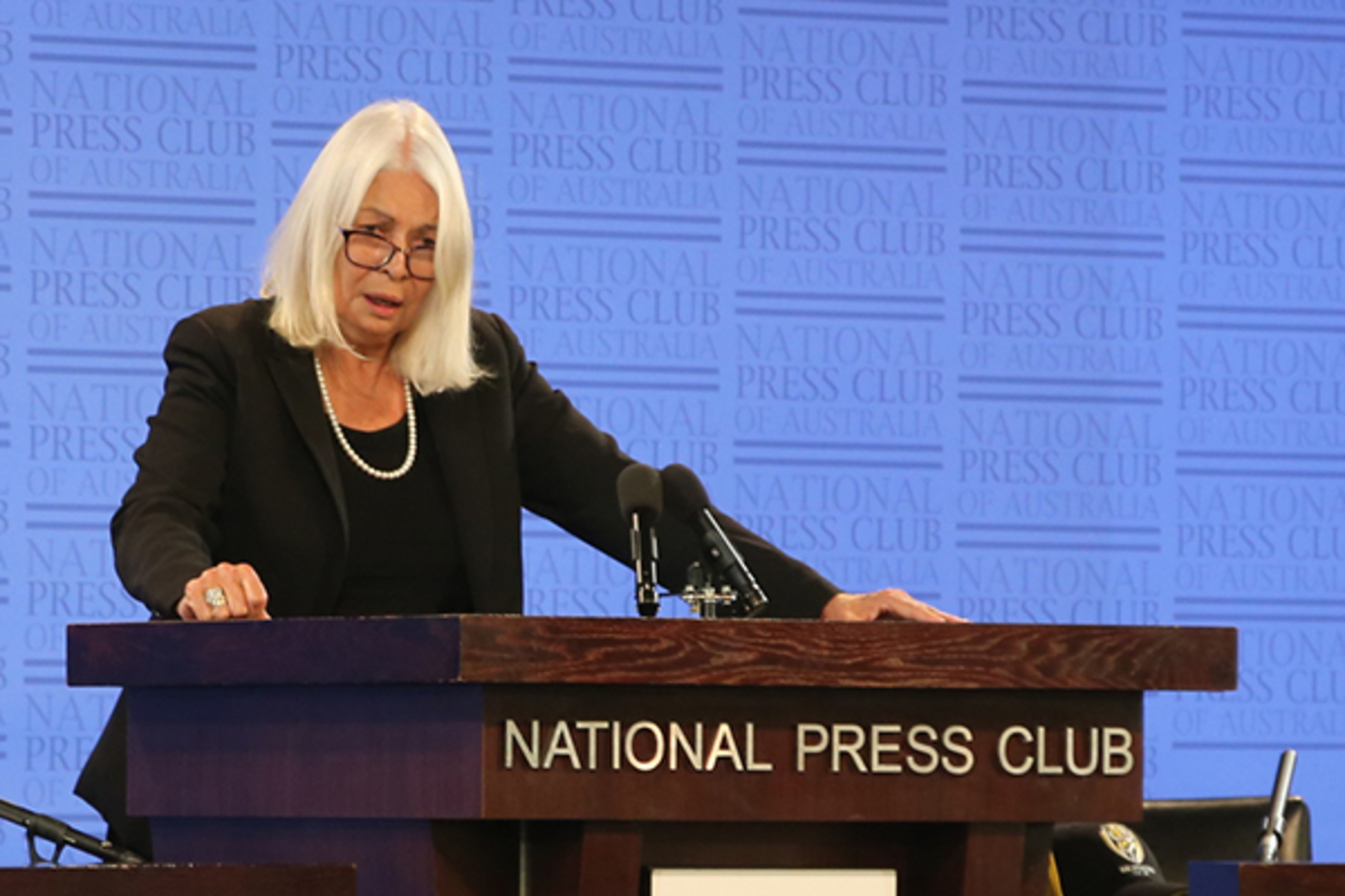 Professor Marcia Langton AM delivers the 2019 Wentworth Lecture. Photo: AIATSIS