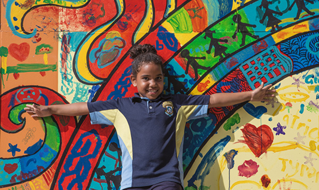Josie from Waibene (Thursday Island) in the Torres Strait at her primary school.
