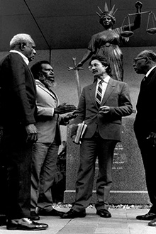 Eddie Koiki Mabo with fellow plaintiffs