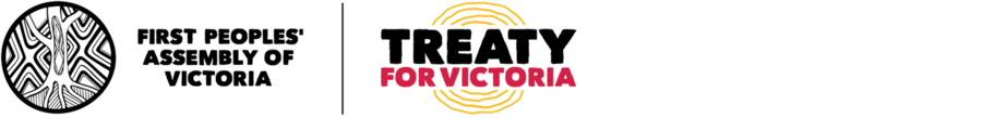 Logos for First Peoples Assembly of Victoria and Treaty for Victoria
